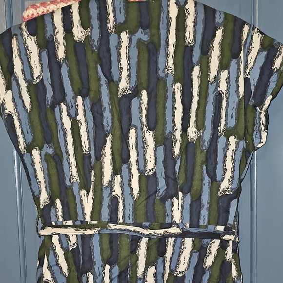 VINTAGE 50s La-Mar Frocks Dress Retro Midi Blue Forest Green White Mid Century - Picture 10 of 11